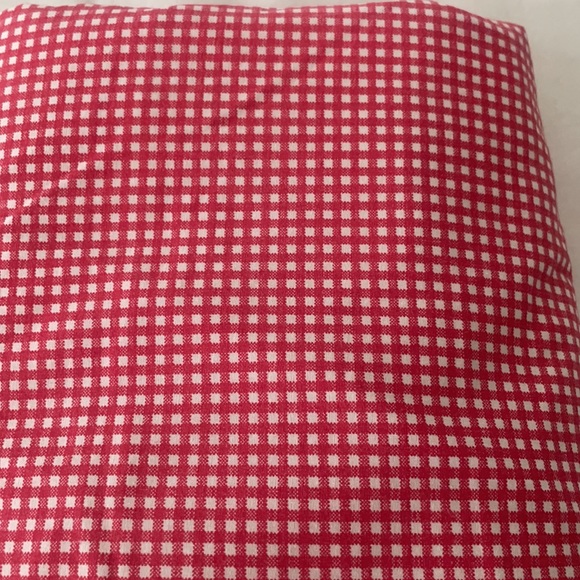 Vintage Unused RALPH LAUREN Blue Label Red & White GINGHAM Queen Flat Sheet - Picture 3 of 4